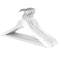 Oypla Pack of 20 White Wooden Clothes Garment Coat Suit Hangers with Trouser Bar