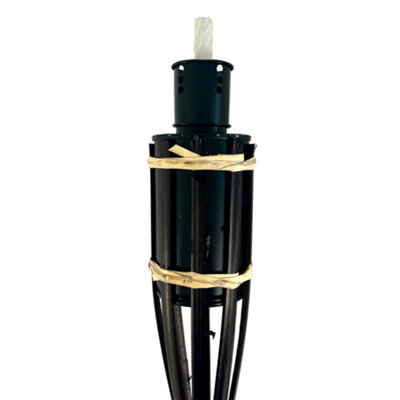 12 Torches Tiki Bambou Harbour Housewares - 114cm | Pour Jardin, Huile Paraffine