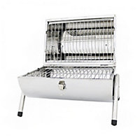 Oypla Portable Camping Stainless Steel Barrel BBQ Charcoal Barbecue Table Top