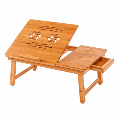 Oypla Portable Folding Bamboo Laptop Notepad Tablet Computer Table Desk