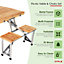 Oypla Portable Wooden Folding Outdoor Picnic Table and Bench Set 4 Seats
