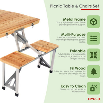 4 seat best sale folding picnic table