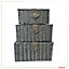 Oypla Set of 3 Grey Resin Woven Wicker Style Baskets Hampers Storage Boxes