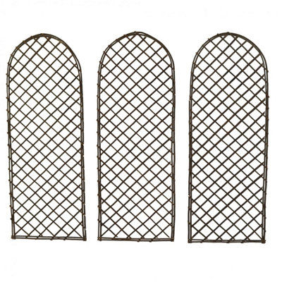 Oypla Set of 3 Willow Trellis Fencing Panel Screen Climbing Trellises