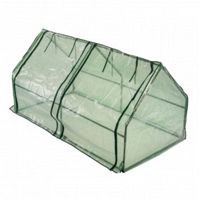 Oypla Small Steeple Growhouse Garden Plant Greenhouse with Plastic Mesh Cover - 180x90x90cm
