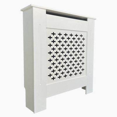 Oypla Small White Wooden Cross Pattern Radiator Cover MDF Cabinet Price Comparisons | Compare The Build