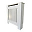 Oypla Small White Wooden Slatted Grill Radiator Cover MDF Cabinet
