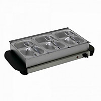 Oypla Stainless Steel Electric 3 Pan Buffet Food Warmer Hot Plate Tray