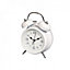 Oypla White 4" Classic Retro Twin Bell Battery Powered Alarm Clock with Backlight