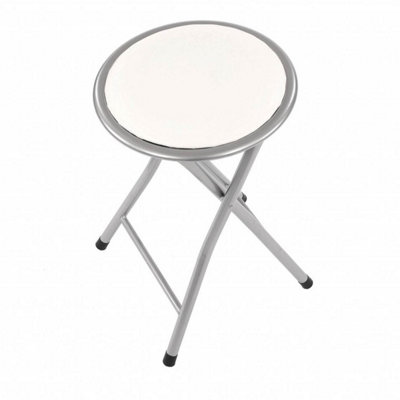 Oypla White Padded Folding Breakfast Kitchen Bar Stool Seat DIY