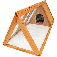 Oypla Wooden Outdoor Triangle Rabbit Guinea Pig Pet Hutch Run Cage