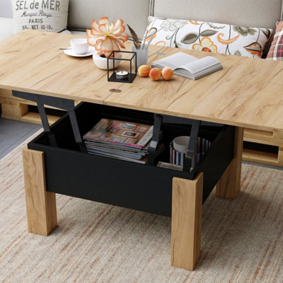 Ozma 2 in 1 Extending Coffee / Dining Table 90-180cm - Artisan Oak