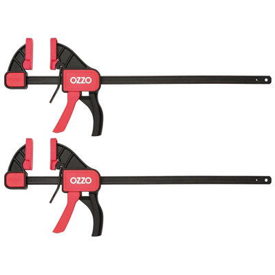 OZZO 300mm Dual Action Bar Clamp 2 Pack,Heavy Duty 65kg Quick Release Woodworking Clamp & Spreader
