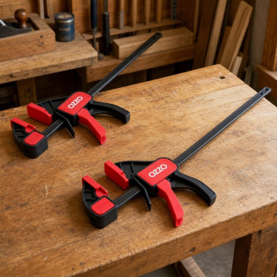 OZZO 300mm Dual Action Bar Clamp 2 Pack,Heavy Duty 65kg Quick Release Woodworking Clamp & Spreader