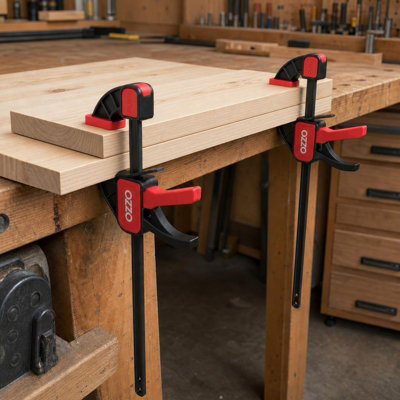 OZZO 300mm Dual Action Bar Clamp 2 Pack,Heavy Duty 65kg Quick Release Woodworking Clamp & Spreader