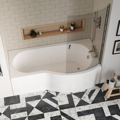 P Bath, Screen with Knob and Front Panel Set - Chrome