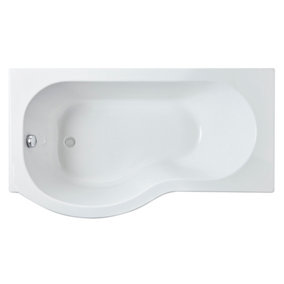 P Shape Left Hand Shower Bath Tub with Leg Set (Waste & Panels Not Included) - 1500mm - Balterley