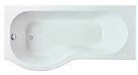 P Shape Left Hand Shower Bath Tub with Leg Set (Waste & Panels Not Included) - 1600mm - Balterley