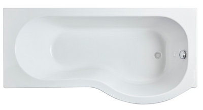 P Shape Right Hand Shower Bath Tub with Leg Set - 1700mm