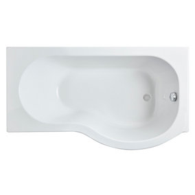 P Shape Right Hand Shower Bath Tub with Leg Set (Waste & Panels Not Included) - 1500mm - Balterley