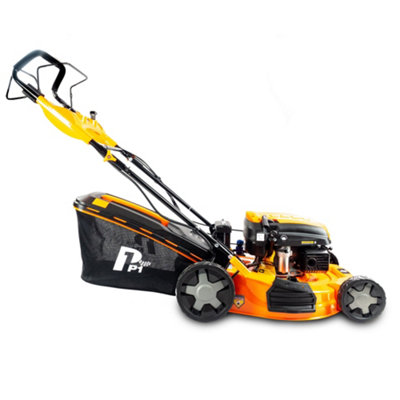 Gas mower with online electric start