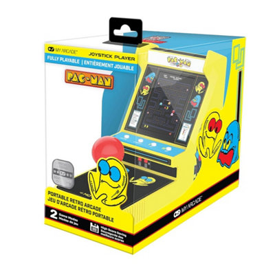 Pac-Man Handheld Retro Arcade Game Player with Built-In Joystick