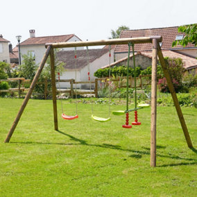 Pacco Wooden Childrens Garden Swing Set