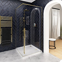 Pacific Brass 900mm Hinged Shower Enclosure