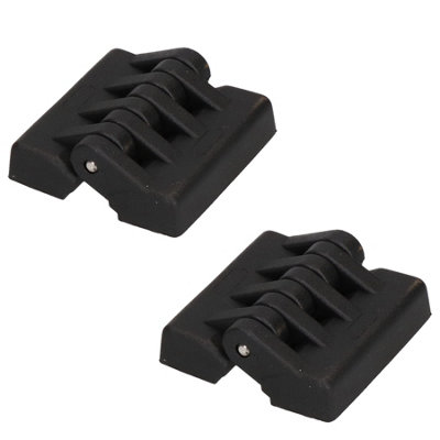 Pack 2 Black Polyamide Hinge Reinforced Plastic 48x49mm Italian Concealed Fixing