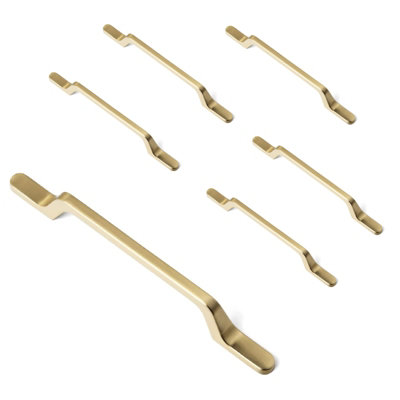 Pack Cabinet and Drawer Pulls (Hole Distance: 192 mm) Modern Gold ...