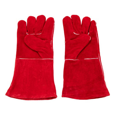 Pack of 1 Extreme Heat & Fire Resistant Heavy-Duty Welding  Leather Gloves for Baking and Fireplace