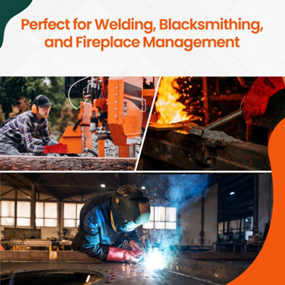 Pack of 1 Extreme Heat & Fire Resistant Heavy-Duty Welding  Leather Gloves for Baking and Fireplace - 4