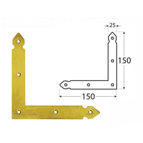 Pack of 1 Heavy Duty Flat Corner Bracket Repair Brace Mending Plate L Shaped Angle Plate 150x150x25mm