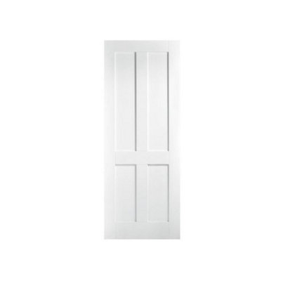 Pack of 1 (Total 1 Unit) London White Primed 4 Panel Door - 40mm (T) x ...