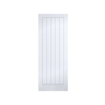Pack of 1 (Total 1 Unit) White Primed 5 Panel Vertical Moulding Door ...