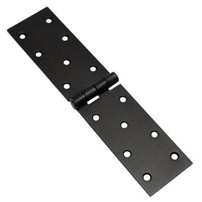 Pack of 1 x 200 Backflap Hinge Black, Steel Back Flap Hinges, Weather Resistant, Rust Proof Powder Coating, Strap Hinges