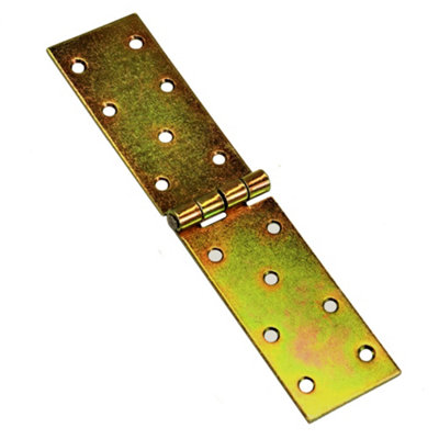 Pack of 1 x 200 mm Backflap Hinge Galvanised, Steel Back Flap Hinges, Weather Resistant, Rust Corrosion Proof, Strap Hinges