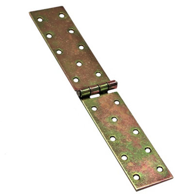 Pack of 1 x 250 mm Backflap Hinge Galvanised, Steel Back Flap Hinges, Weather Resistant, Rust Corrosion Proof, Strap Hinges