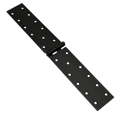 Pack of 1 x 300 Backflap Hinge Black, Steel Back Flap Hinges, Weather Resistant, Rust Proof Powder Coating, Strap Hinges