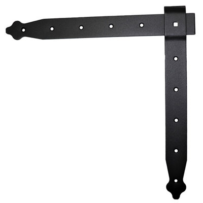Pack of 1 x Flat Corner L Shape Plate, 300 x 300 mm Black Flat Right Angle Bracket, Decorative, Powder Coated Steel Repair Brace