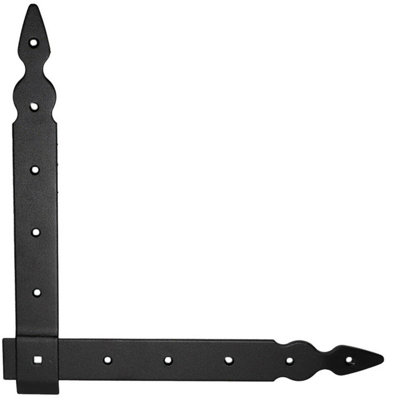 Pack of 1 x Flat Corner L Shape Plate, 300 x 300 mm Black Flat Right Angle Bracket, Powder Coated Steel Repair Brace Support