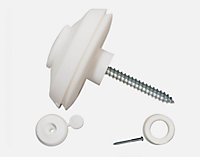 Pack of 10 - 10mm White Polycarbonate Buttons For 10mm Polycarbonate Sheets