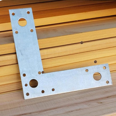 Pack of 10 150 x 150 x 2mm Galvanised L Brackets Used for Builders ...