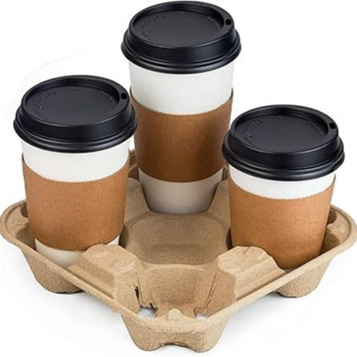 PACK OF 10 4 CUP TRAY HOLDERS FOR HOT AND COLD DRINKS DURABLE CUP ...