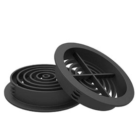 Pack of 10 Anthracite Grey Plastic 70mm Round Soffit Air Vents Push in Roof and Eave Circular Vents