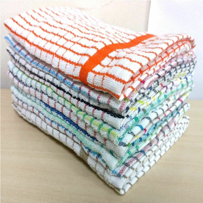 Pack Of 10 Assorted Large Terry Cotton Tea Towel Set Kitchen Dish Cleaning  Cloth