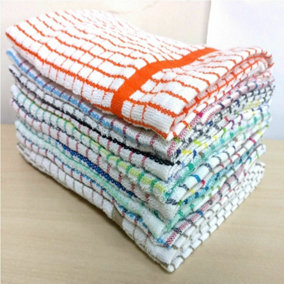 Pack Of 10 Assorted Large Terry Cotton Tea Towel Set Kitchen Dish Cleaning Cloth