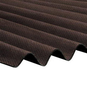 Pack of 10 - BituRoof - Durable Brown Corrugated Bitumen Roofing Sheets - 2000x950mm