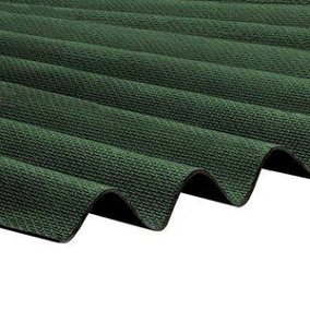 Pack of 10 - BituRoof - Durable Green Corrugated Bitumen Roofing Sheets - 2000x950mm