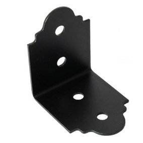 Pack of 10 - Black Ornamental Angle Bracket - Pergola Corner Brace - Pergola Connector - Black Angle Brace - 50x50x40mm